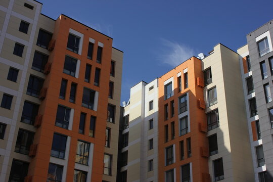 new bright residential complex in bright colors