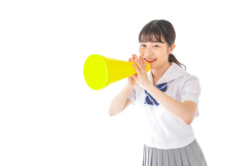 応援をする学生