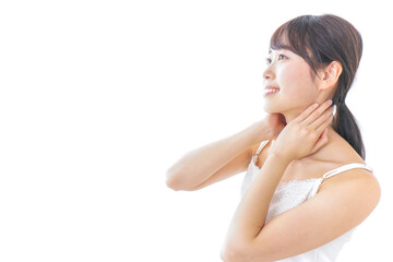 マッサージをする若い女性
