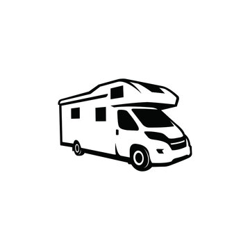 recommend clip art: icon - vector illustration of the camper van - template design