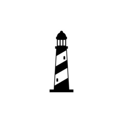 Lighthouse sea simple isolated black vector icon. Flat illustration of sweden lighthouse vector icon for web design. EPS10