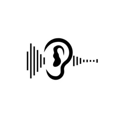 Ear test icon isolated on white background