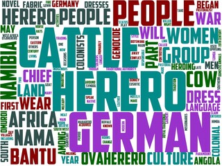 Obraz premium herero typography, wordart, wordcloud, herero,namibia,woman,africa