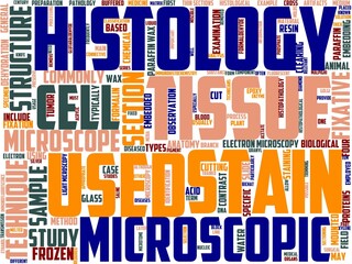 histotechnology typography, wordart, wordcloud, medical,secretion,morphology,texture
