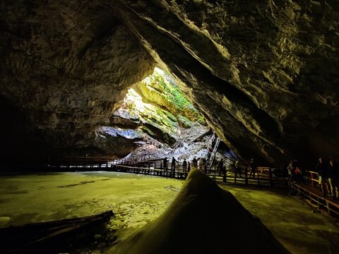 Entrance of Scarisoara cave, Apuseni Mountains, Romania