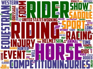 Obraz premium horseback riding typography, wordart, wordcloud, horse,sport,nature,horseback