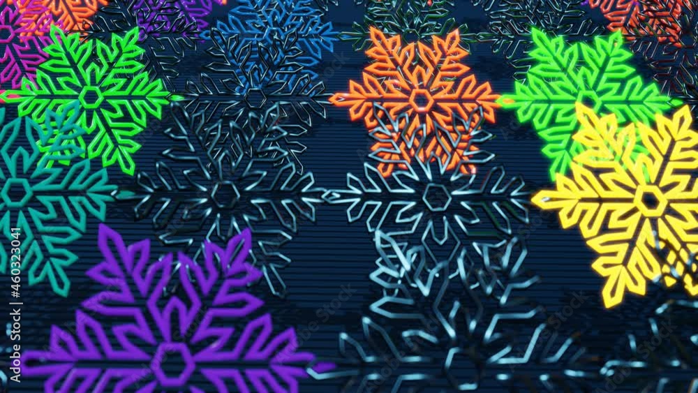 Poster christmas composition as a new year background from a garland with bulbs in form of snowflakes that 
