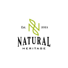A modern, clean and unique logo about the letter N and nature, leaves or plants.
EPS 10, Vector.