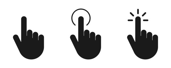 Computer mouse cursor pointer icons set. Hand cursor icons set. Web design.