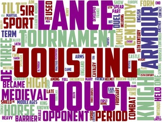 jousting typography, wordart, wordcloud, jousting,horse,medieval,knight