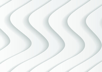 Abstract white wave background with papercut style