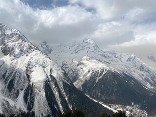 snow covered mountains