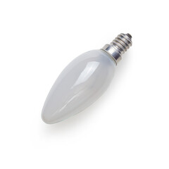 Isolated light bulb candle on white background