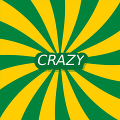 Crazy word in twist yellow and green background