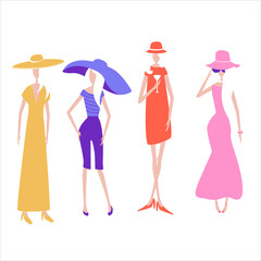 Happy Women Young girl minimalism abstract trendy