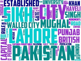 Fototapeta premium lahore typography, wordart, wordcloud, architecture,building,tourism,travel