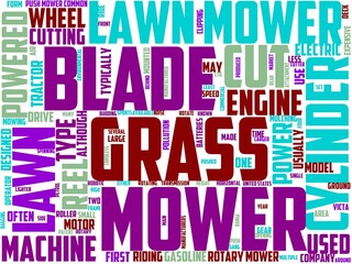 lawn mower typography, wordart, wordcloud, garden,grass,gardening,lawn
