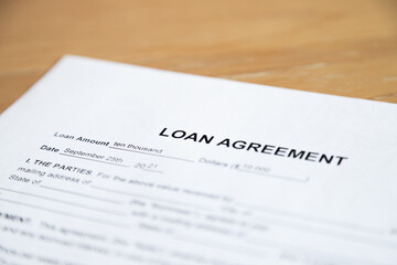 Obraz premium Pre-filled loan agreeement