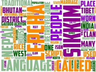 lepcha typography, wordart, wordcloud, darjeeling,nature,hill,india