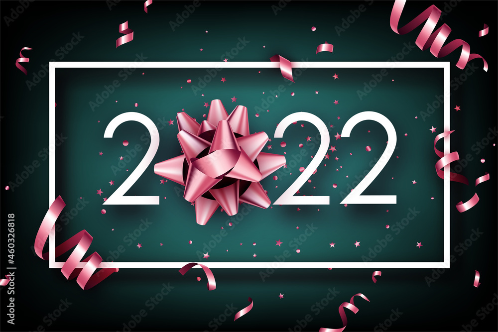Poster 2022 sign with bow instead of 0.