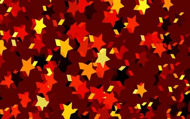 Dark Red vector texture with beautiful stars.