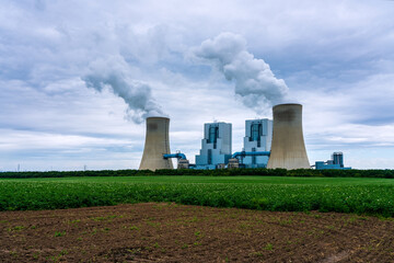 Fototapeta na wymiar Panoramic view of the Neurath lignite power station, Germany.
