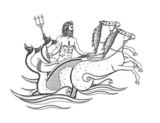 Vector illustration of Poseidon, the Greek God of the sea  © Darko