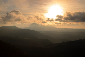 Sunset cloudy landscape