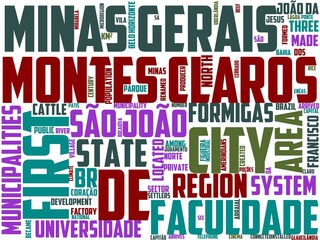 montes claros typography, wordcloud, wordart, mountain,landscape,travel,light