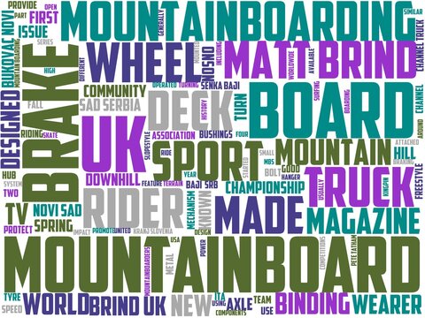 mountainboarding typography, wordcloud, wordart, extreme,mountainboard,fun,mountain