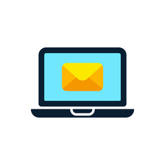 e mail in the laptop icon vector