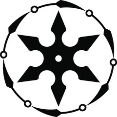 Shuriken icon. Ninja weapon. Japan weapon logo vector illustration © Ольга Темир