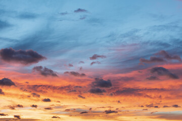 夕焼け　空　雲　背景　背景素材