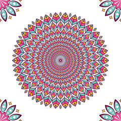 Colorful mandala with floral ornament