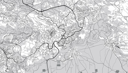 Urban vector city map of Nazareth, Israel, middle east