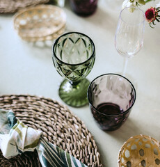 Concept of a table for a classic and rustic style event.