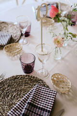 Example of table set up for an event celebration