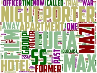 night porter typography, wordcloud, wordart, night,travel,porter,urban