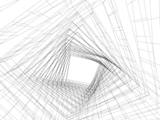 abstract modern architecture 3d design