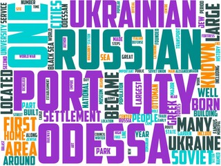 odessa typography, wordcloud, wordart, odessa,architecture,travel,ukraine