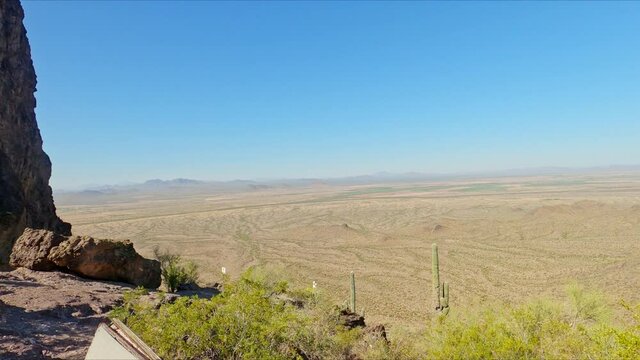 View Of Uninhabited Terrain At Picacho Peak State Park On Sunny Day In Pinal County, Arizona. Handheld