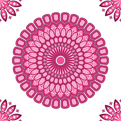 Colorful mandala with floral ornament