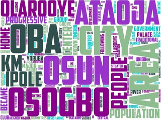 oshogbo typography, wordcloud, wordart, oshogbo,landmark,tourism,architecture