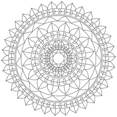 Leaf Flower Petal Coloring Mandala Art Simple Graphic Shape Vector Floral Oriental Outline Vintage Decorative Elements Pattern Illustration Islam Arabic Indian Turkish Mystic Religion Morals Lotus