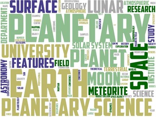 planetology typography, wordcloud, wordart,