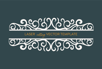 Vector ornament cutting name sign
