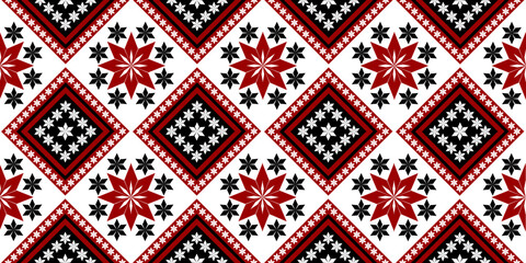 seamless knitted pattern with flowers