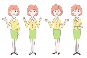 ビジネスウーマンの様々なポーズ