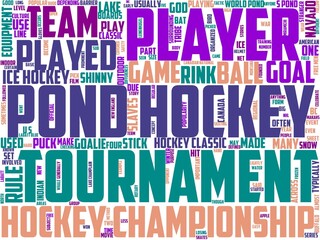 Obraz premium pond hockey typography, wordcloud, wordart,
