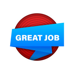 Ribbon with sign Great job. Blue banner. Web design. Vector stock illustration.